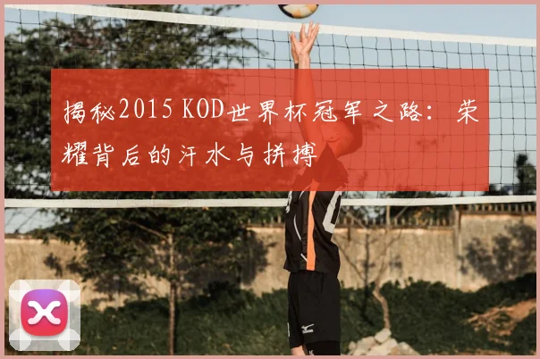 揭秘2015 KOD世界杯冠军之路：荣耀背后的汗水与拼搏